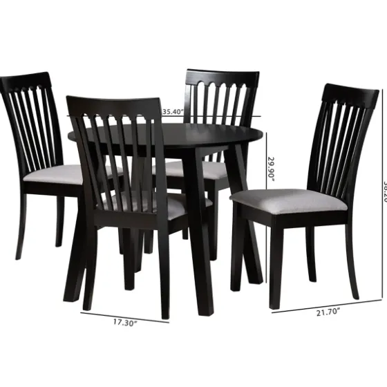 Classic Black Round Wood 5-Pc. Dining Set-Kirkland's Home Hot
