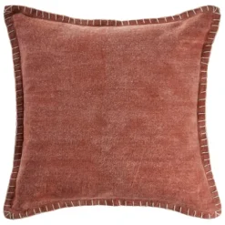 Clay Stitched Flange Velvet Throw Pillow-Kirkland's Home Sale