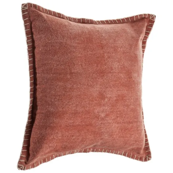 Clay Stitched Flange Velvet Throw Pillow-Kirkland's Home Sale