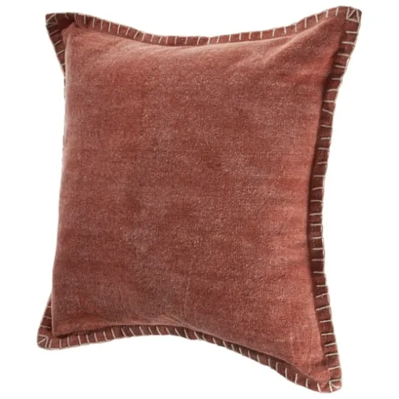 Clay Stitched Flange Velvet Throw Pillow-Kirkland's Home Sale