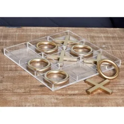 Clear And Gold Tic Tac Toe Board-Kirkland's Home New