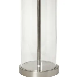 Clear Glass And Nickel Cylindrical Table Lamp-Kirkland's Home Online