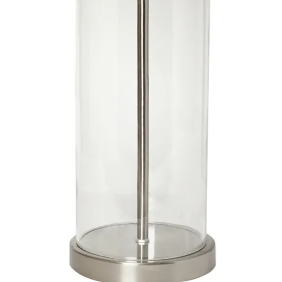 Clear Glass And Nickel Cylindrical Table Lamp-Kirkland's Home Online
