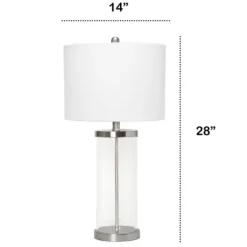 Clear Glass And Nickel Cylindrical Table Lamp-Kirkland's Home Online