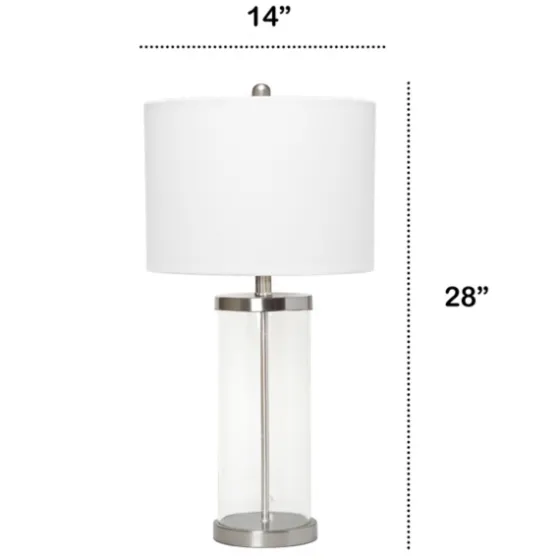 Clear Glass And Nickel Cylindrical Table Lamp-Kirkland's Home Online