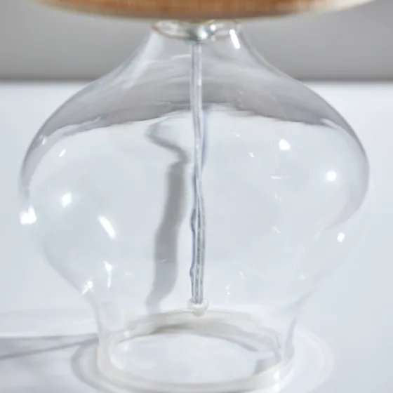 Clear Glass And Rat Shade Table Lamp, 23 In.-Kirkland's Home Discount