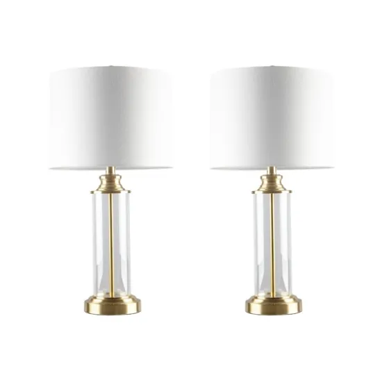 Clear Glass Base Gold Table Lamps, Set Of 2-Kirkland's Home Hot