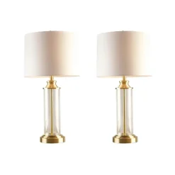 Clear Glass Base Gold Table Lamps, Set Of 2-Kirkland's Home Hot