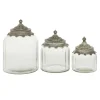 Clear Glass Jars With Decorative Lids, Set Of 3-Kirkland's Home Cheap