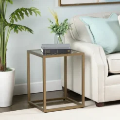 Clear Glass Top Metal Base Accent Table-Kirkland's Home Clearance
