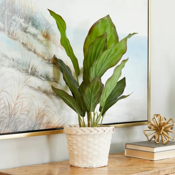 Coastal Foliage In Woven Bamboo Planter-Kirkland's Home Fashion