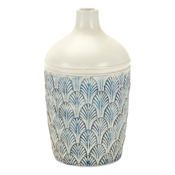 Coastal Scalloped Vases, Set Of 3-Kirkland's Home Clearance