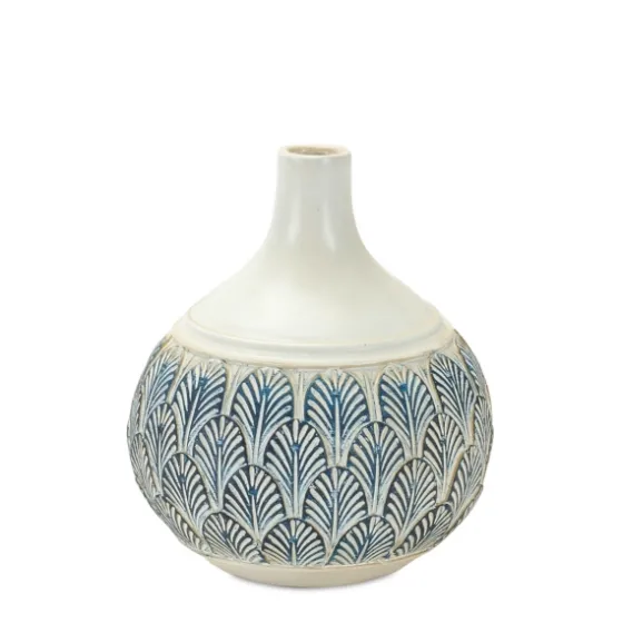 Coastal Scalloped Vases, Set Of 3-Kirkland's Home Clearance
