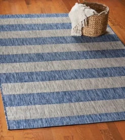 Coastal Stripes Outdoor Area Rug, 7X9-Kirkland's Home New