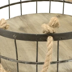 Coastal Wire And Wood Baskets, Set Of 2-Kirkland's Home Sale