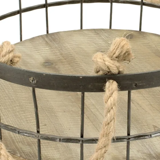 Coastal Wire And Wood Baskets, Set Of 2-Kirkland's Home Sale