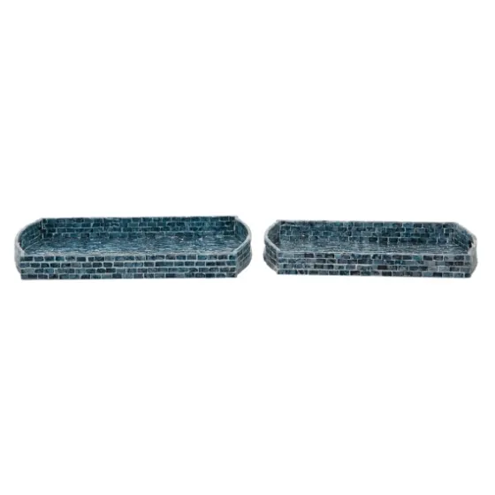 Coastal Wood And Oyster Shell Trays, Set Of 2-Kirkland's Home Outlet