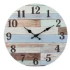 Coastal Worn Blue And White Wooden Wall Clock-Kirkland's Home Cheap