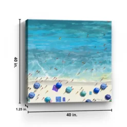 Cobalt Aerial Beach Canvas Art Print-Kirkland's Home Cheap