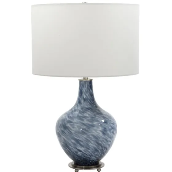 Cobalt Blue Swirl Carved Glass Table Lamp-Kirkland's Home Sale