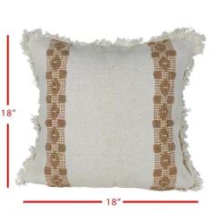 Coffee Brown Textured Stripe Throw Pillow-Kirkland's Home Discount