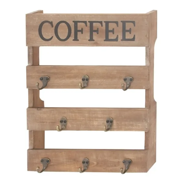 Coffee Metal And Wood Plank Wall Hooks-Kirkland's Home Online