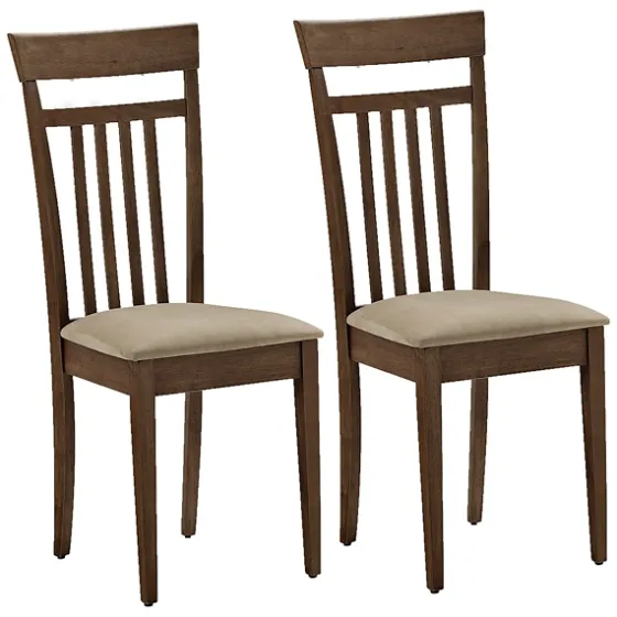 Coffee Wooden Dining Chairs, Set Of 2-Kirkland's Home Outlet