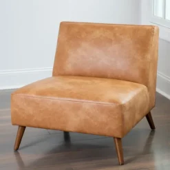 Cognac Faux Leather Accent Chair-Kirkland's Home Hot