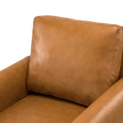 Cognac Faux Leather And Wood Accent Chair-Kirkland's Home Clearance
