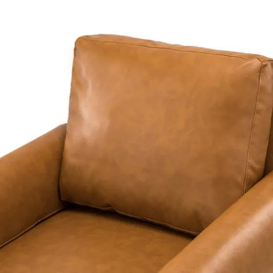 Cognac Faux Leather And Wood Accent Chair-Kirkland's Home Clearance