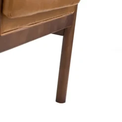 Cognac Faux Leather And Wood Accent Chair-Kirkland's Home Clearance