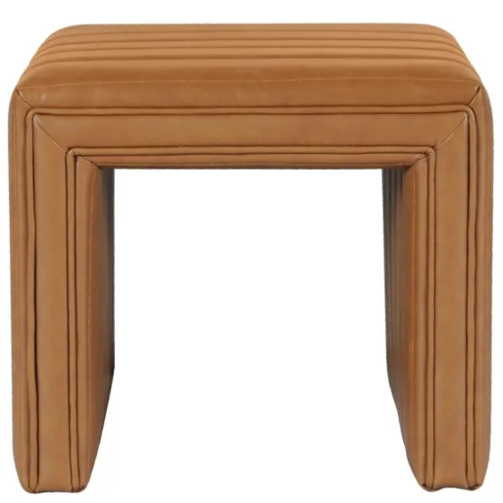 Cognac Leather Arch Ottoman-Kirkland's Home Hot