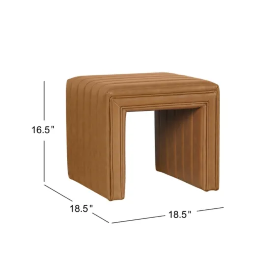 Cognac Leather Arch Ottoman-Kirkland's Home Hot