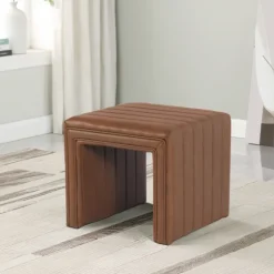 Cognac Leather Arch Ottoman-Kirkland's Home Hot