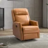 Cognac Leather Upholstered Recliner Chair-Kirkland's Home Shop