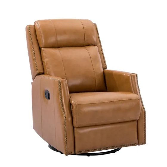 Cognac Leather Upholstered Recliner Chair-Kirkland's Home Shop