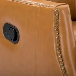 Cognac Leather Upholstered Recliner Chair-Kirkland's Home Shop