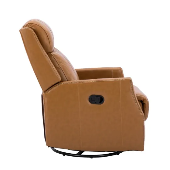 Cognac Leather Upholstered Recliner Chair-Kirkland's Home Shop