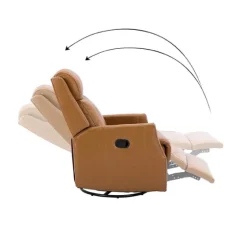 Cognac Leather Upholstered Recliner Chair-Kirkland's Home Shop