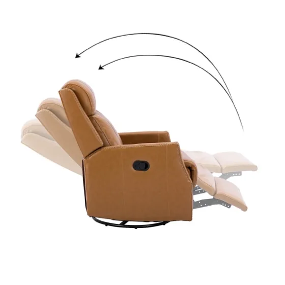 Cognac Leather Upholstered Recliner Chair-Kirkland's Home Shop