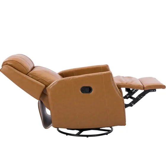 Cognac Leather Upholstered Recliner Chair-Kirkland's Home Shop