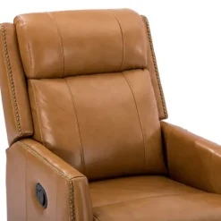 Cognac Leather Upholstered Recliner Chair-Kirkland's Home Shop