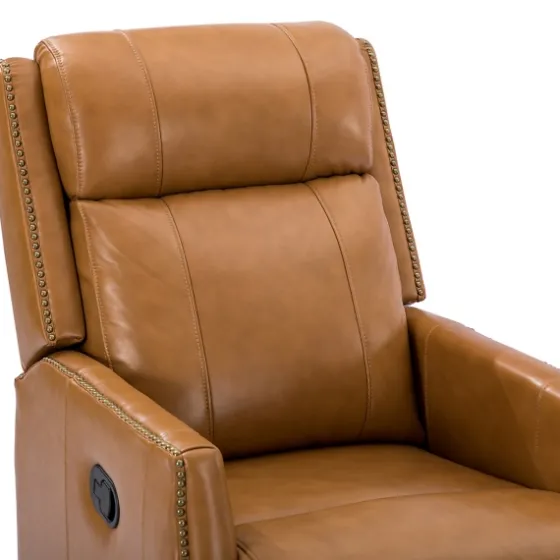 Cognac Leather Upholstered Recliner Chair-Kirkland's Home Shop