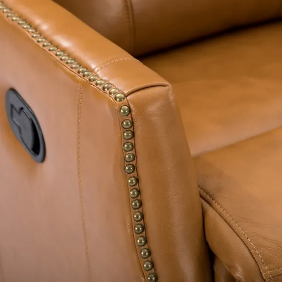 Cognac Leather Upholstered Recliner Chair-Kirkland's Home Shop