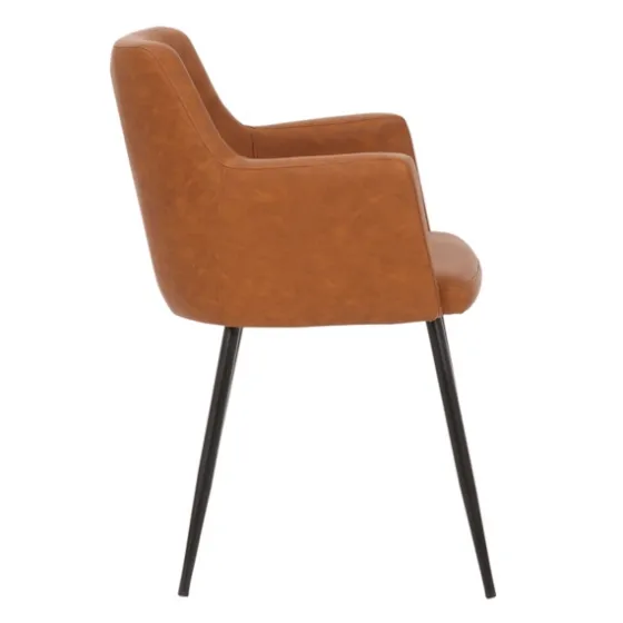 Cognac Vegan Leather Dining Chairs, Set Of 2-Kirkland's Home Flash Sale
