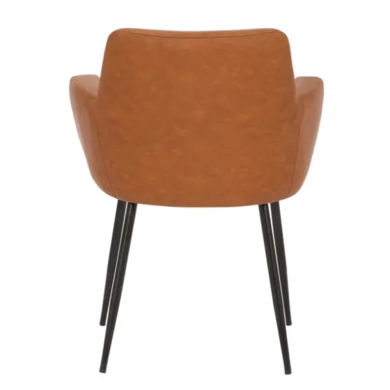 Cognac Vegan Leather Dining Chairs, Set Of 2-Kirkland's Home Flash Sale