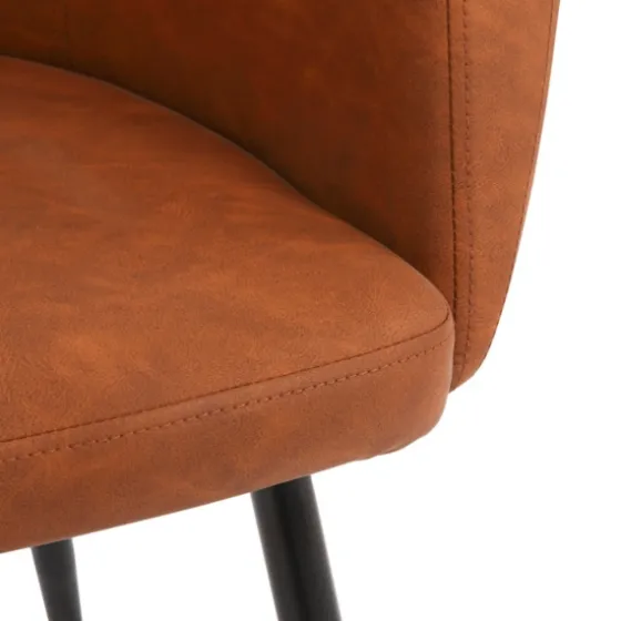 Cognac Vegan Leather Dining Chairs, Set Of 2-Kirkland's Home Flash Sale