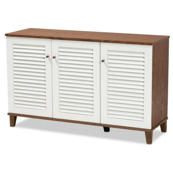 Collier Two-Tone 3-Door Shoe Storage Cabinet-Kirkland's Home Shop