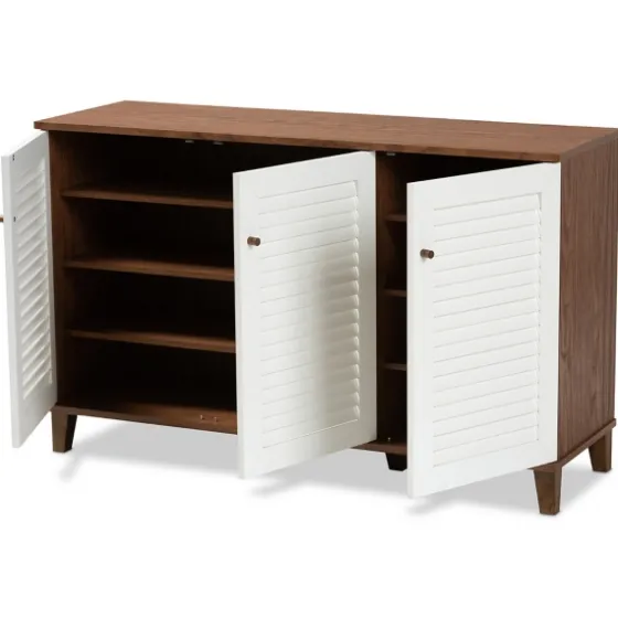 Collier Two-Tone 3-Door Shoe Storage Cabinet-Kirkland's Home Shop