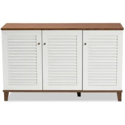 Collier Two-Tone 3-Door Shoe Storage Cabinet-Kirkland's Home Shop